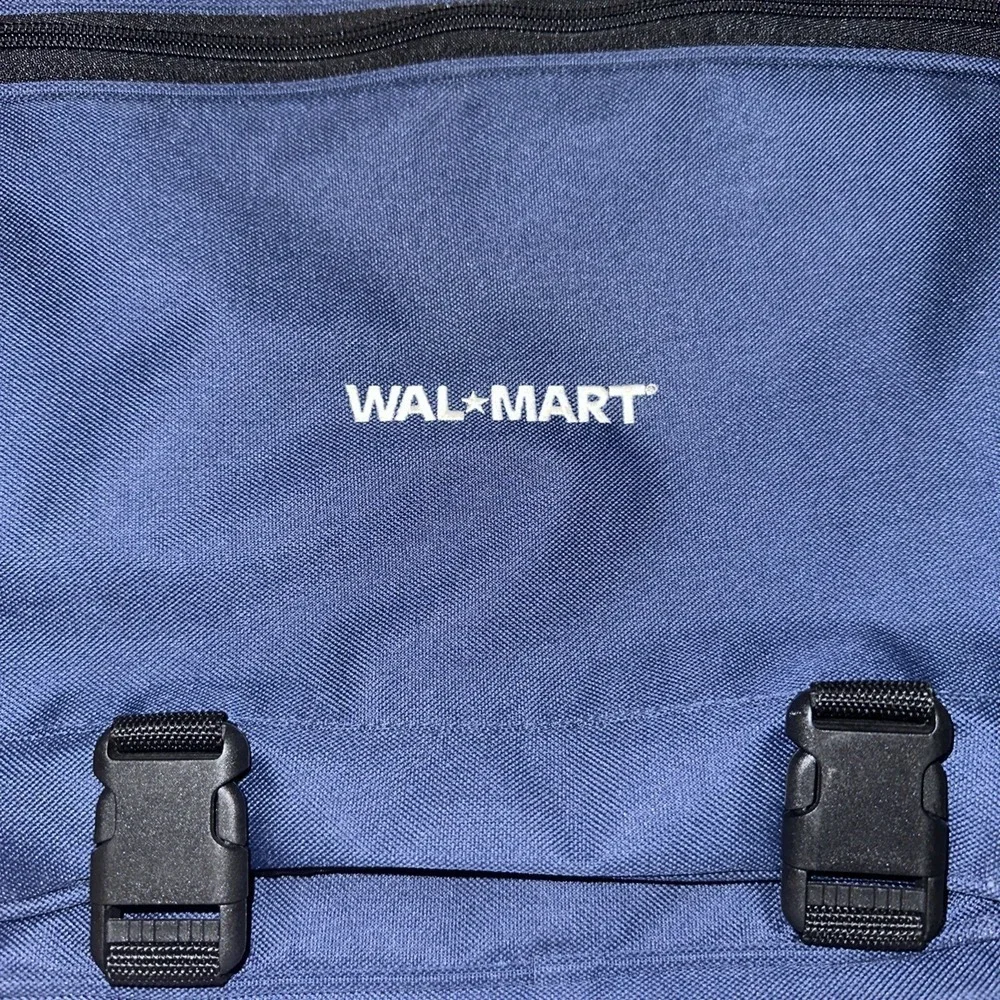 VTG Walmart Brand Messenger Bag Laptop Case Blue Multiple Pockets